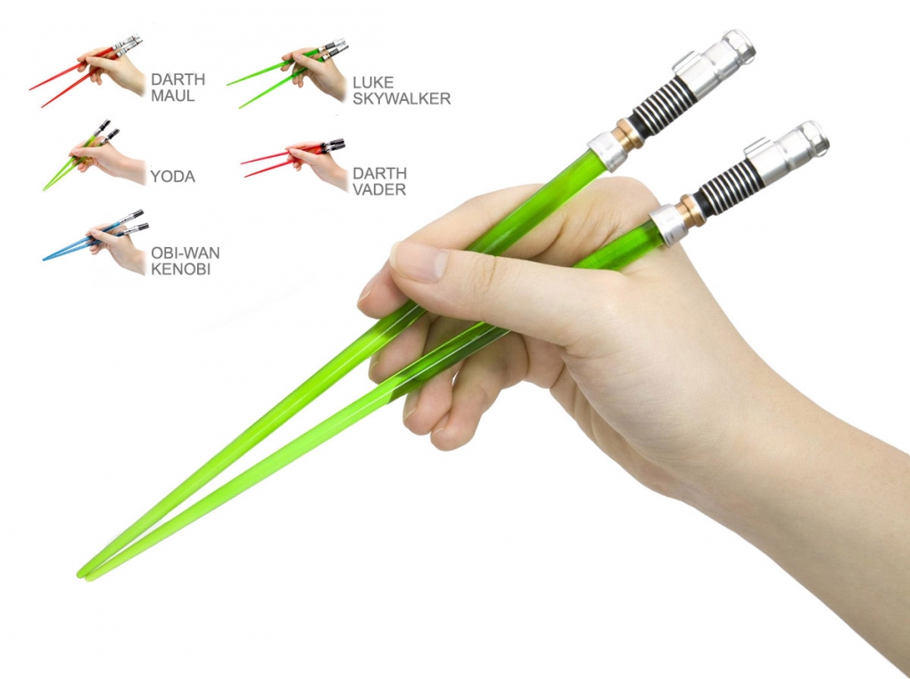 Opblazen Verleiding Luchtvaart Star Wars eetstokjes Lightsaber Luke Skywalker (groen of blauw) - HuupHuup